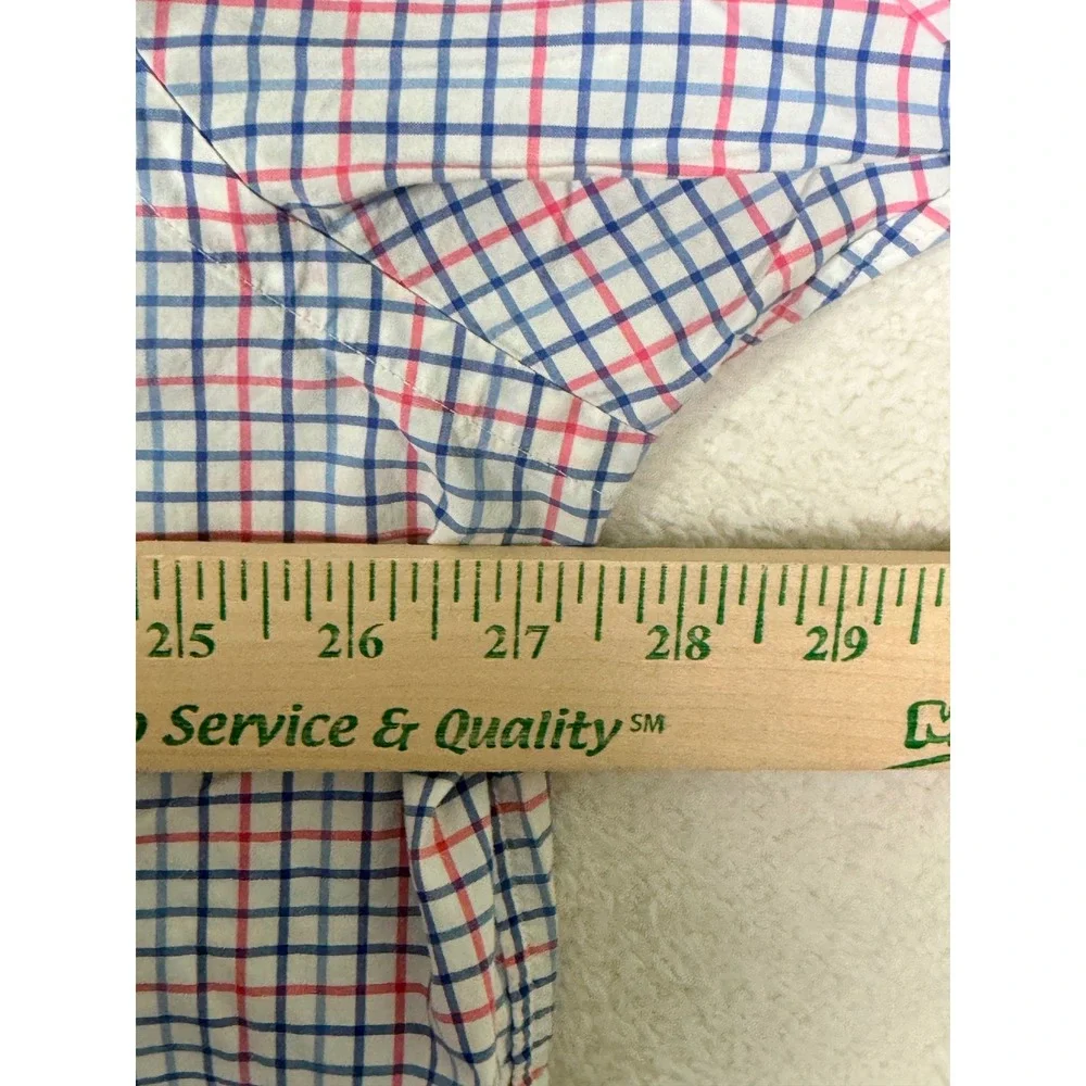 Polo Ralph Lauren Mens XLT Tall Cotton Stretch Check Button Down Shirt Blue Pink